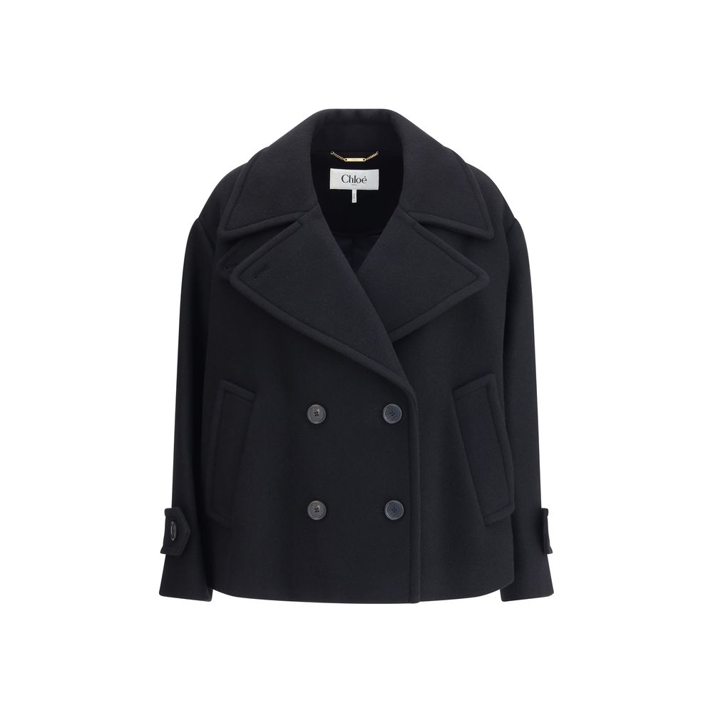 Chloé Black Wool Oves Aries Coat