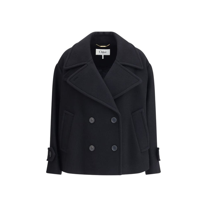 Chloé Black Wool Oves Aries Coat