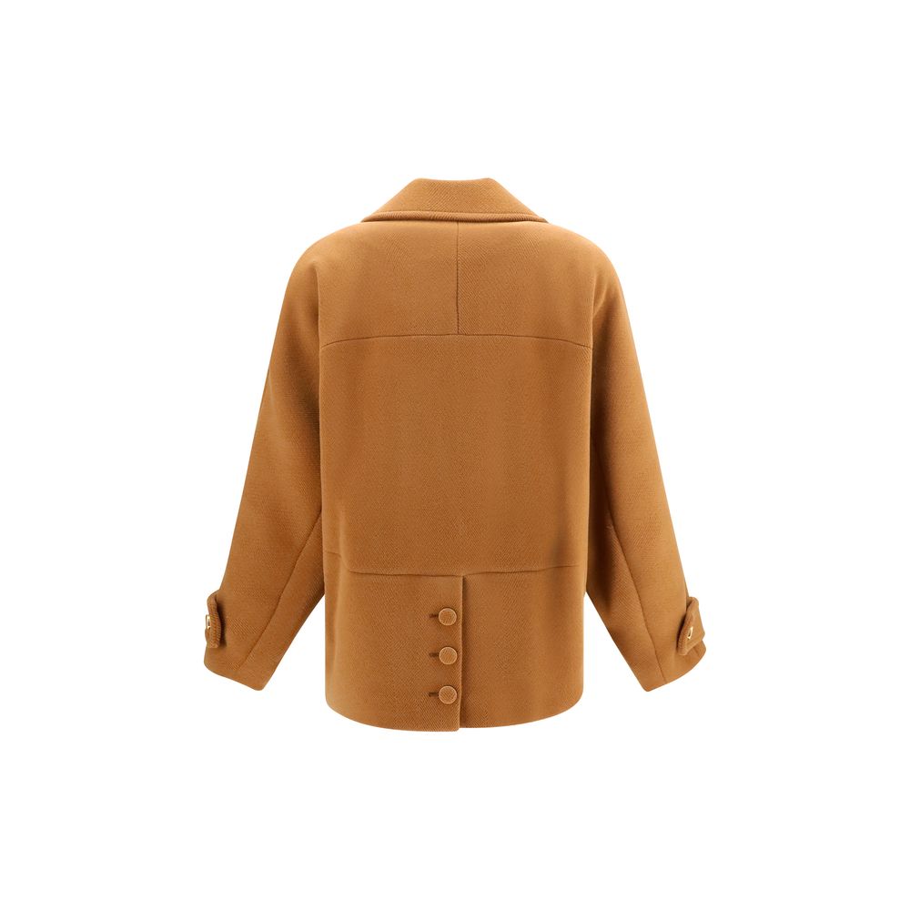 Chloé Brown Wool Oves Aries Coat