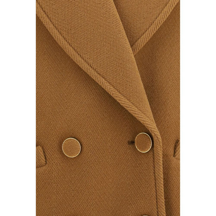 Chloé Brown Wool Oves Aries Coat