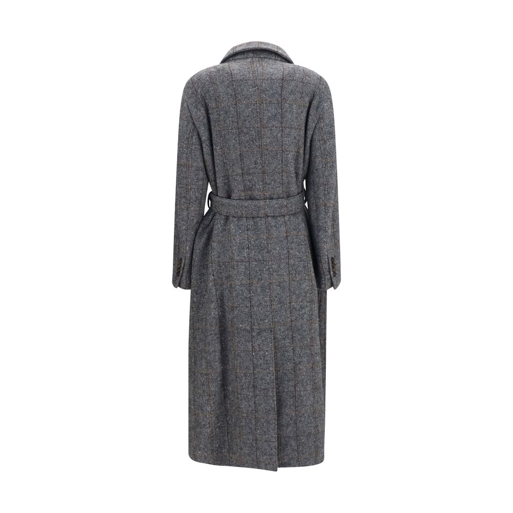 Brunello Cucinelli Gray Alpaca Vicugna Pacos Coat