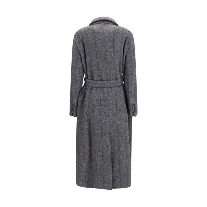 Brunello Cucinelli Gray Alpaca Vicugna Pacos Coat