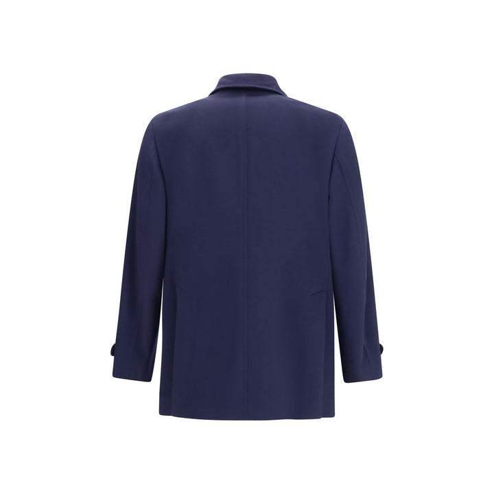 Brunello Cucinelli Blue Wool Oves Aries Coat