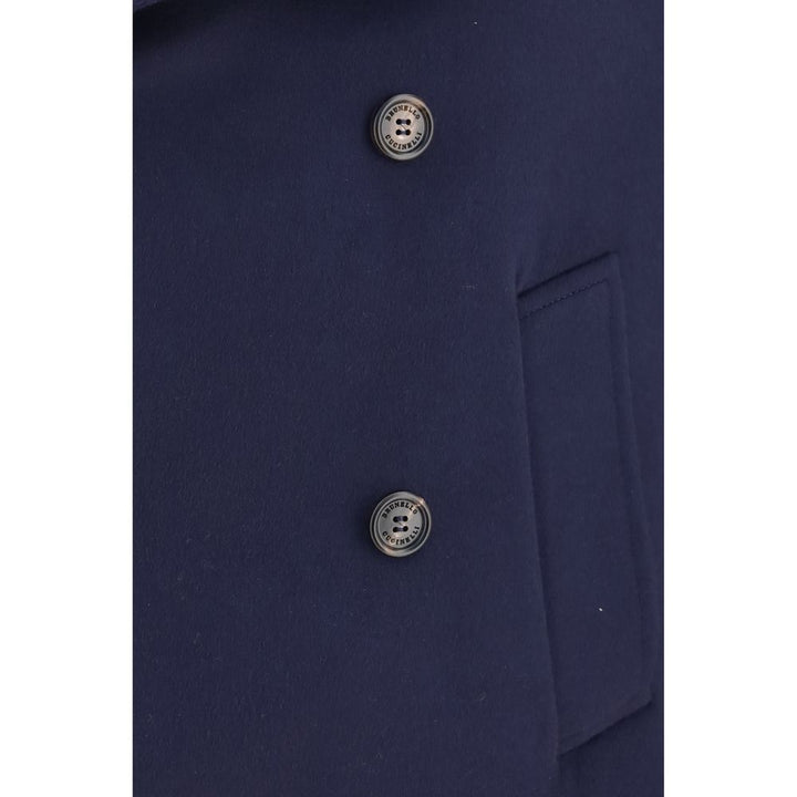 Brunello Cucinelli Blue Wool Oves Aries Coat