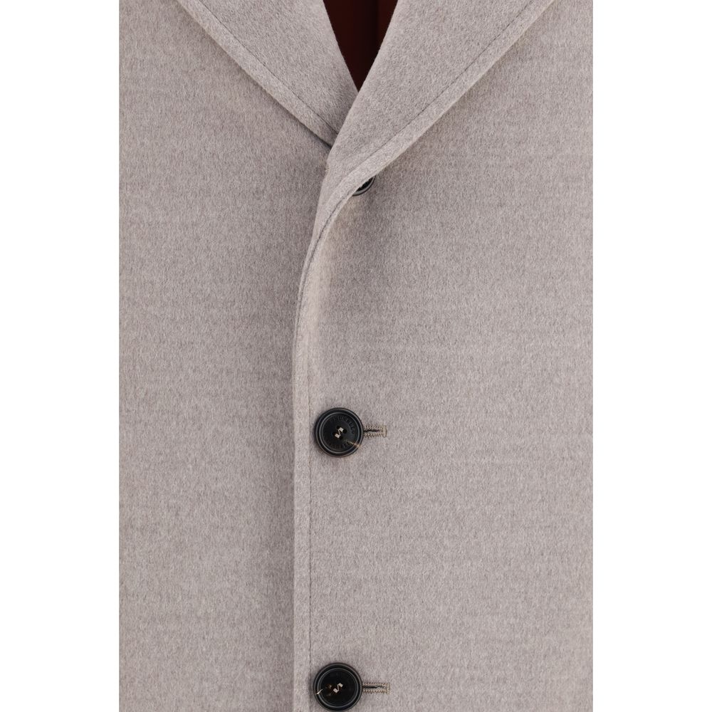 Brunello Cucinelli Beige Wool Oves Aries Coat