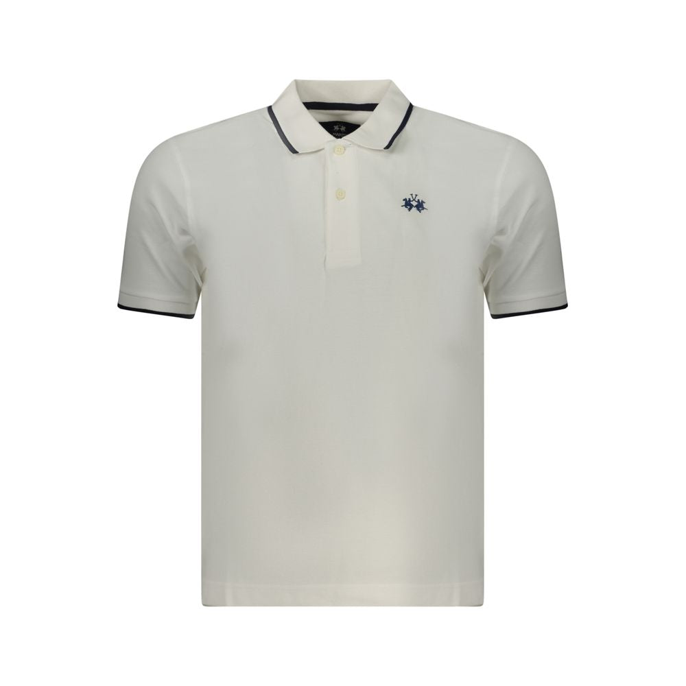 La Martina White Cotton Polo Shirt