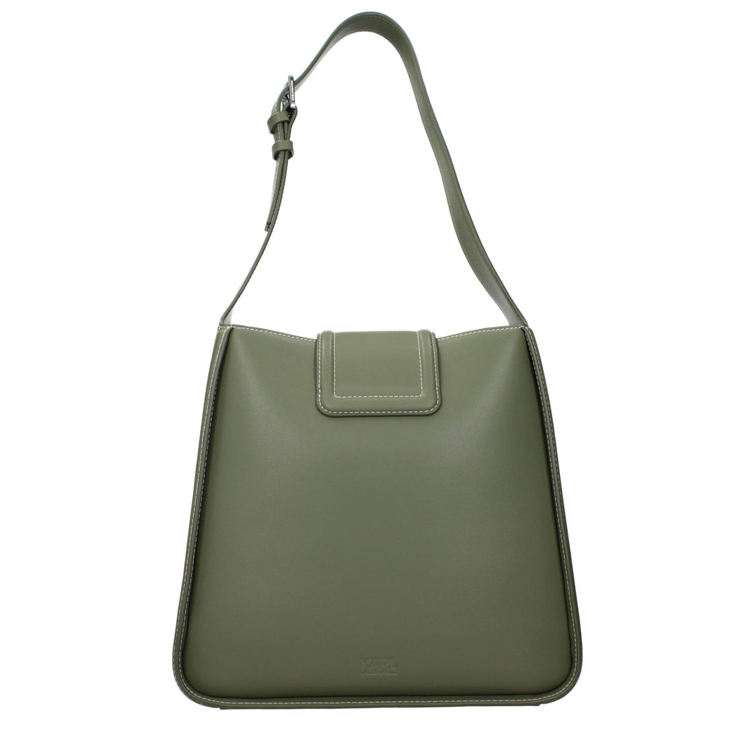 Karl Lagerfeld Green Leather Shoulder Bag