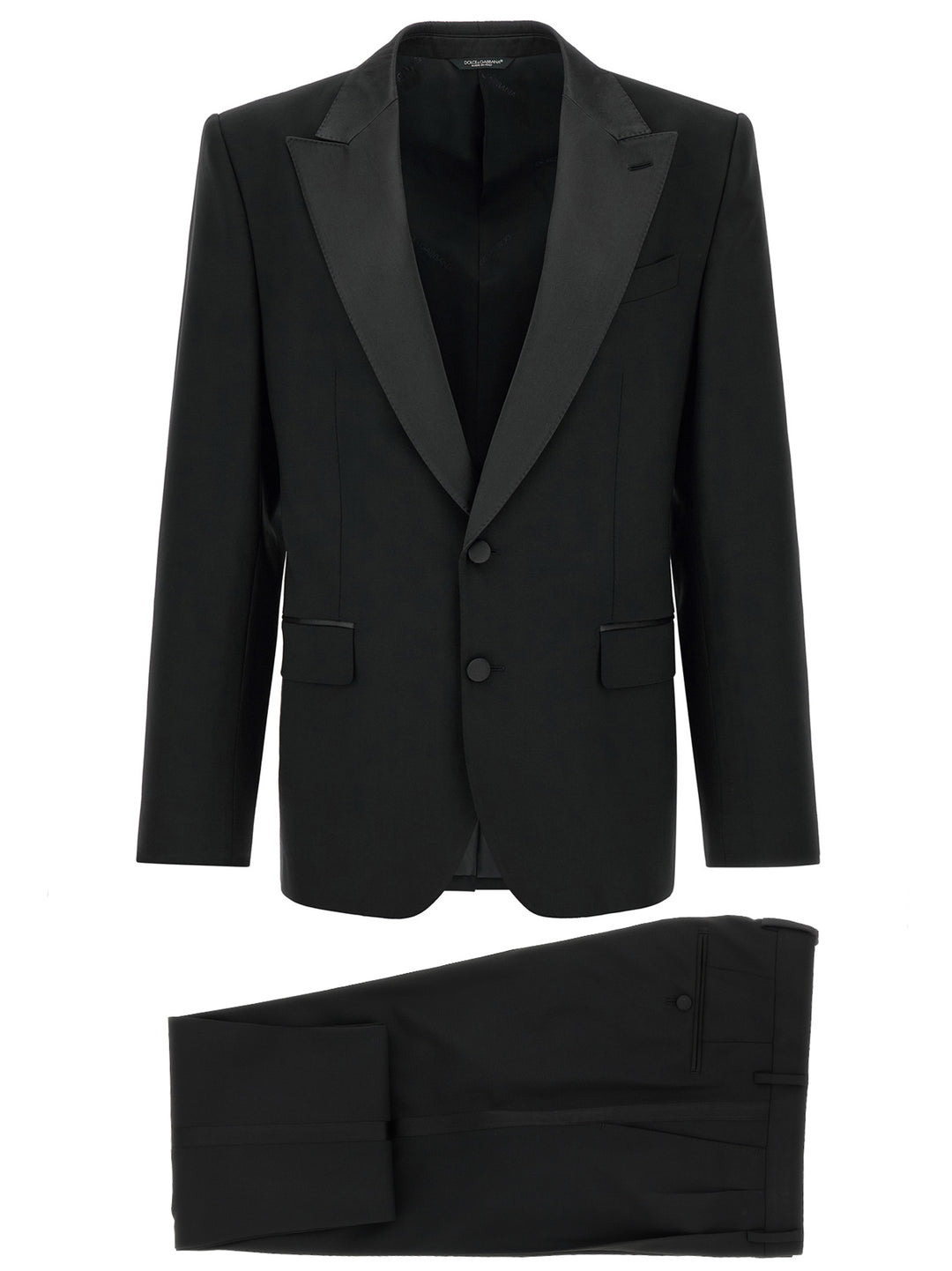 Dolce & Gabbana Black Virgin Wool Two-Piece Suit