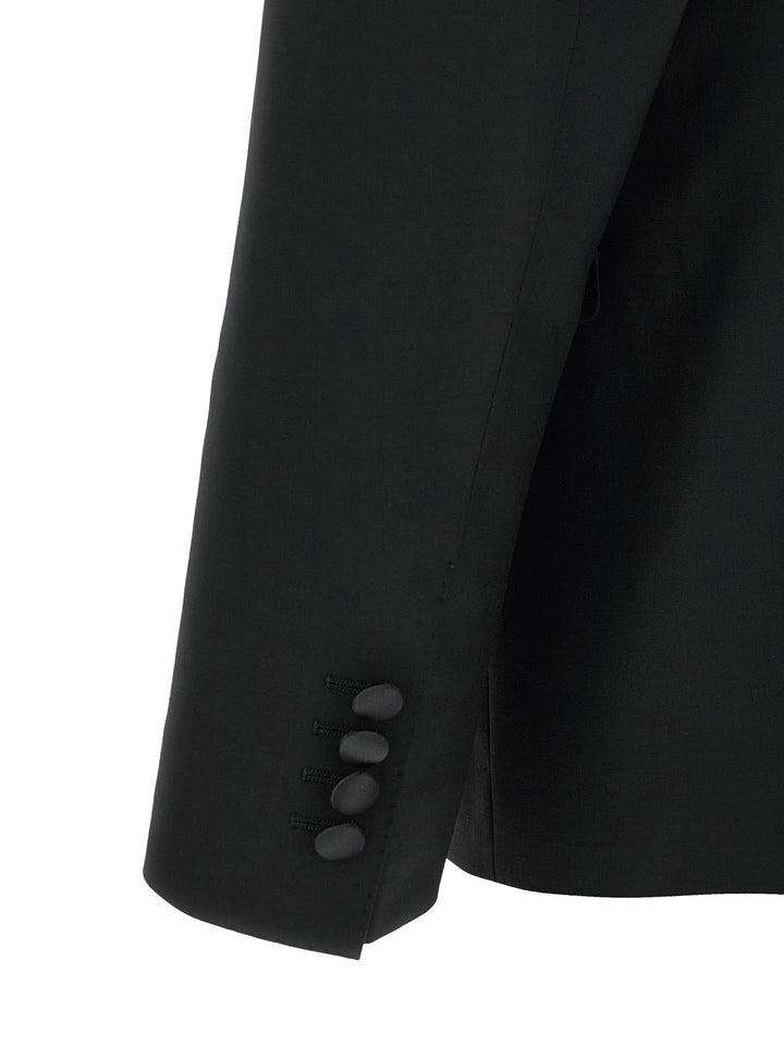 Dolce & Gabbana Black Virgin Wool Two-Piece Suit