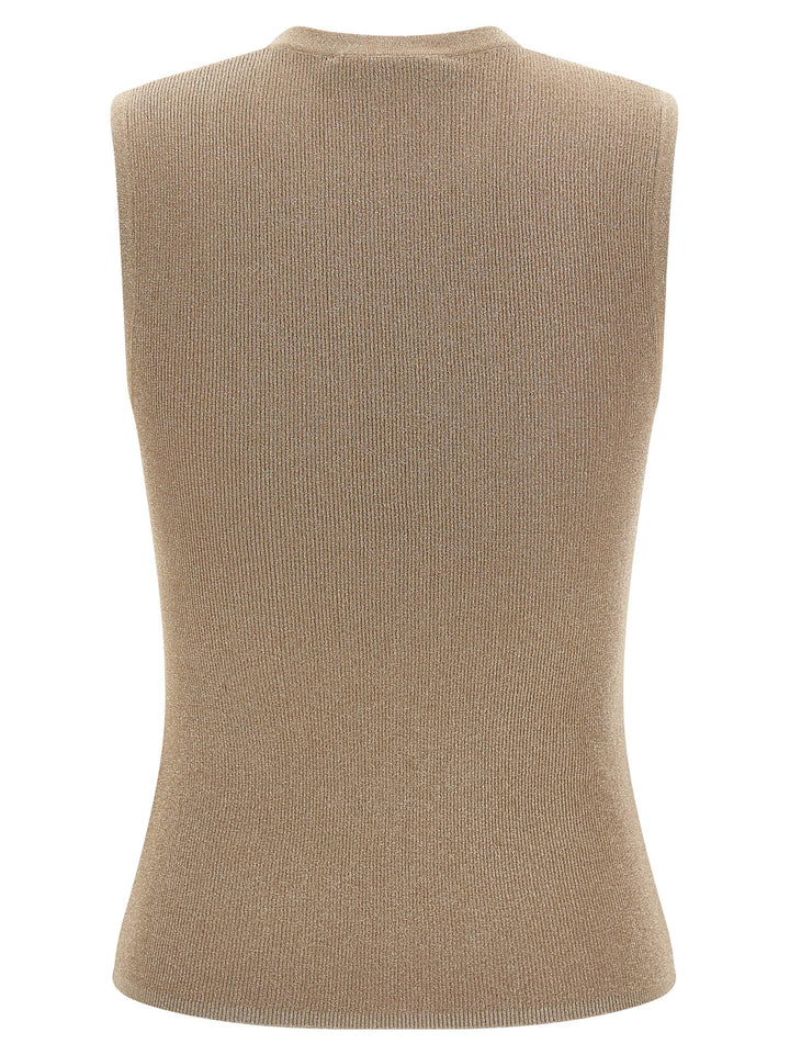 Max Mara Beige Polyamide Sleeveles T-Shirt