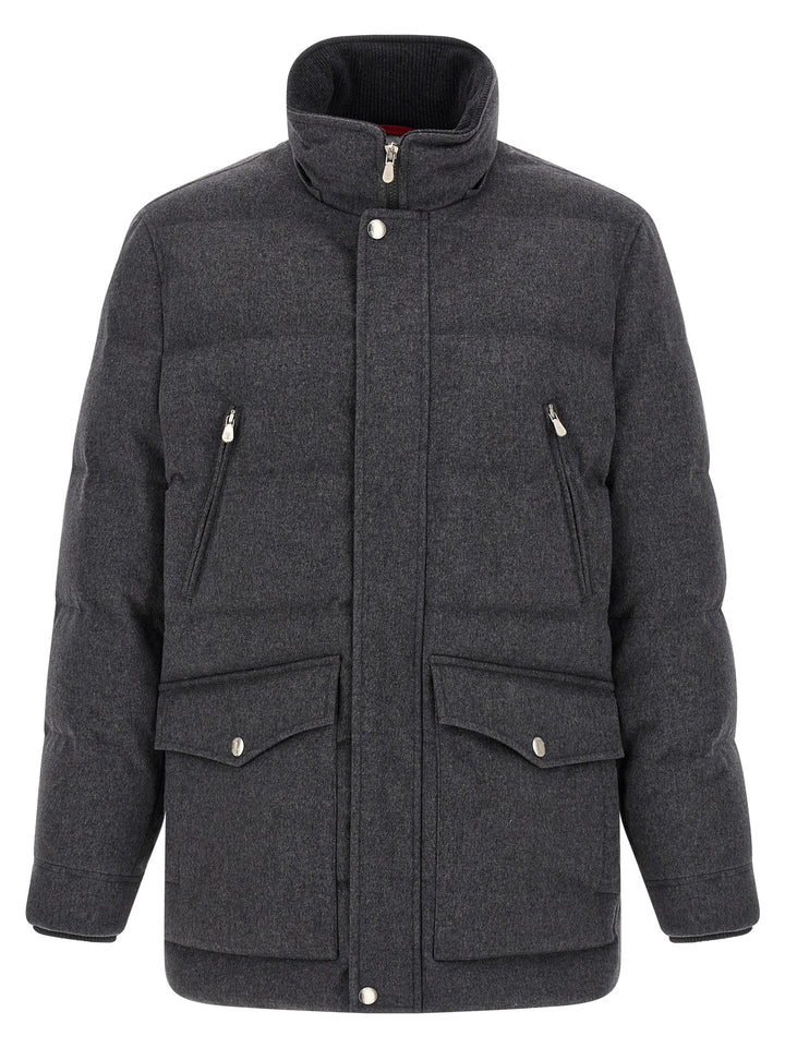 Brunello Cucinelli Gray Wool Parka