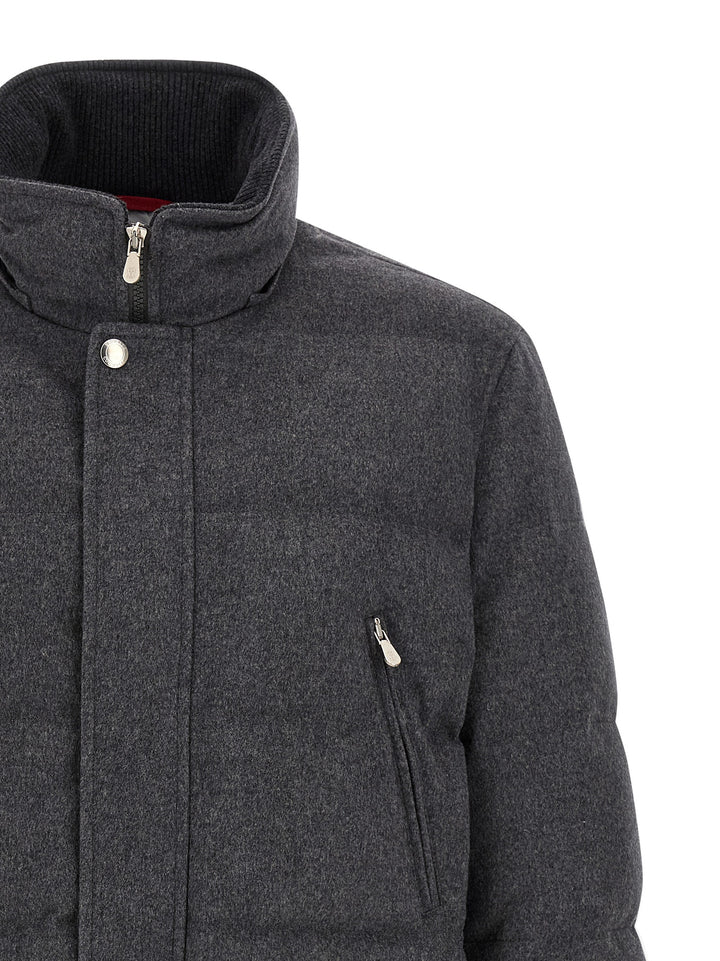 Brunello Cucinelli Gray Wool Parka
