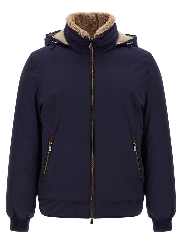 Brunello Cucinelli Blue Polyamide Full-Length Jacket