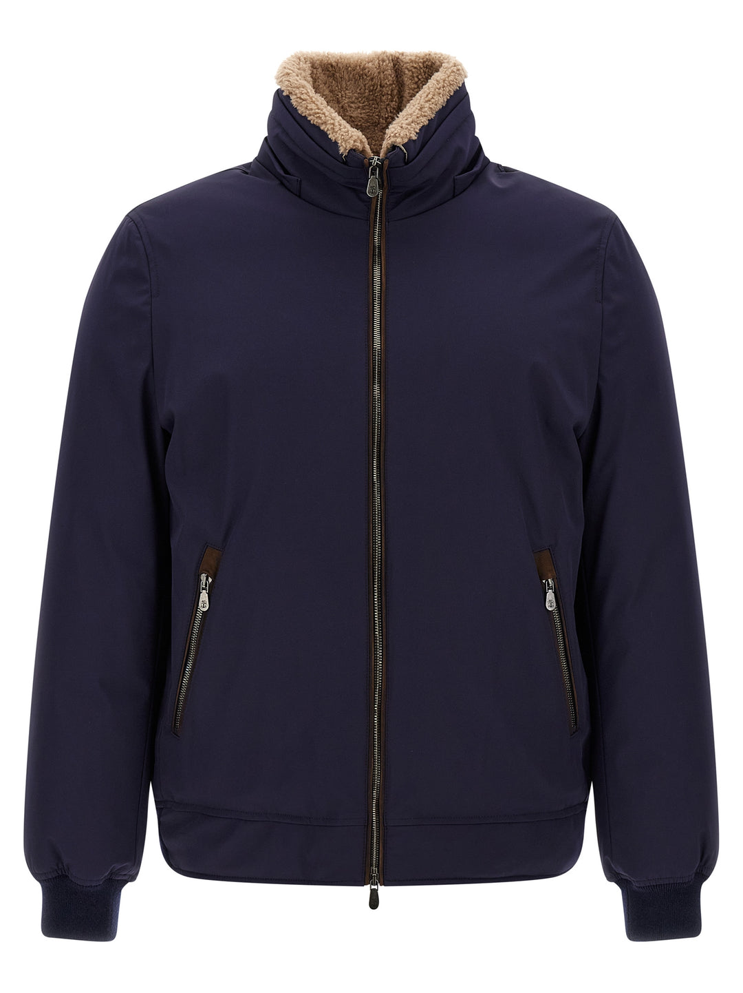 Brunello Cucinelli Blue Polyamide Full-Length Jacket