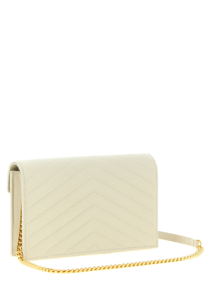 Saint Laurent White Calfskin Clutch Bag