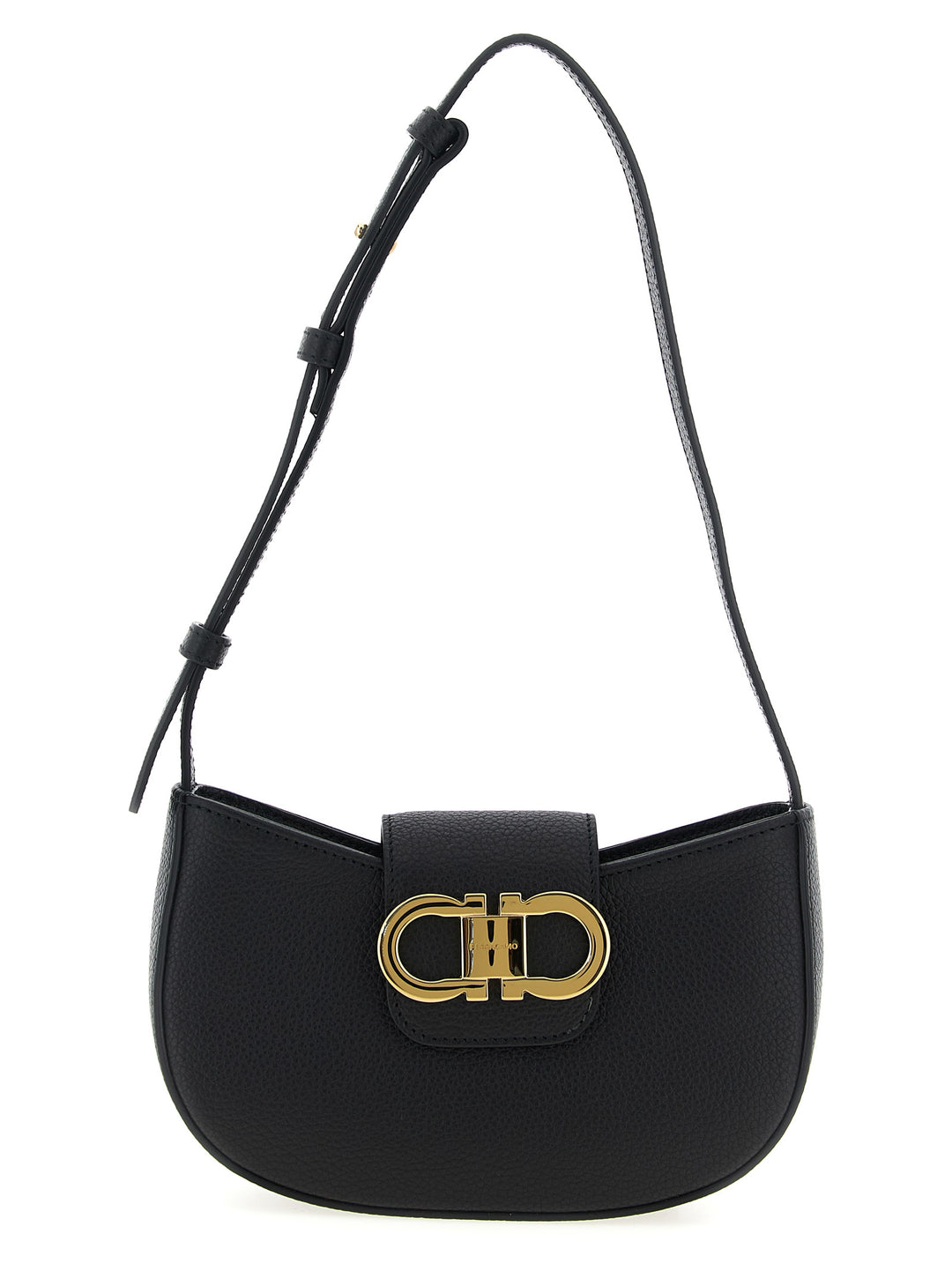 Ferragamo Black Calfskin Shoulder Bag