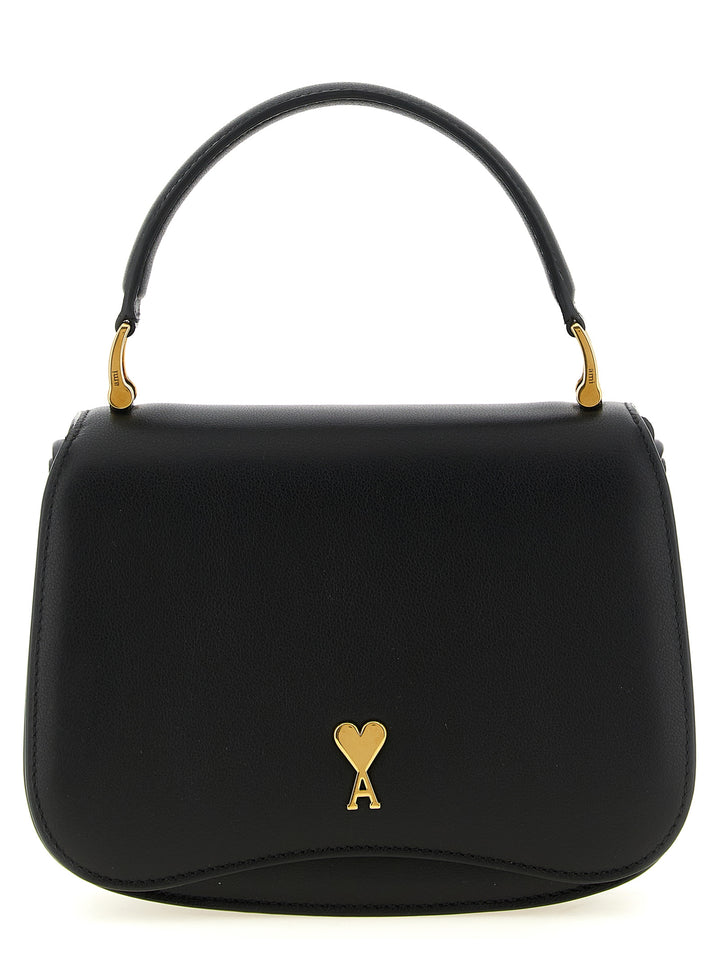 Ami Paris Black Cowhide Handbag