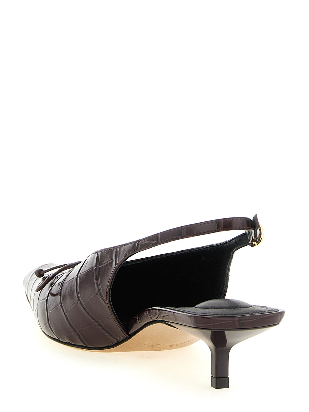 Jacquemus Bordeaux Calfskin Mid Heel Pumps