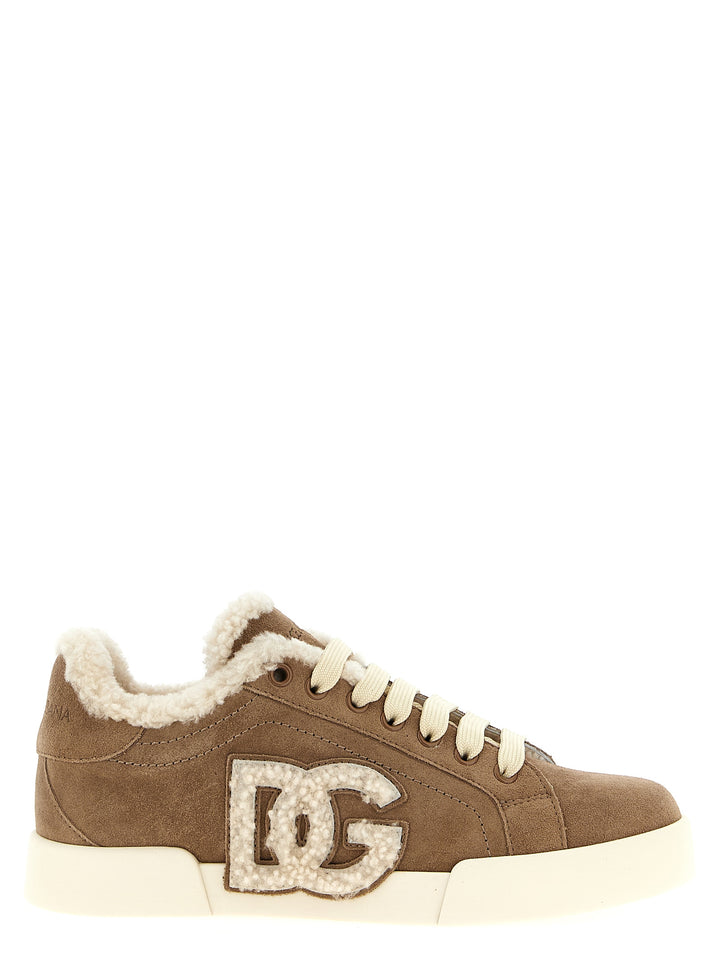 Dolce & Gabbana Brown Lambskin Sneakers