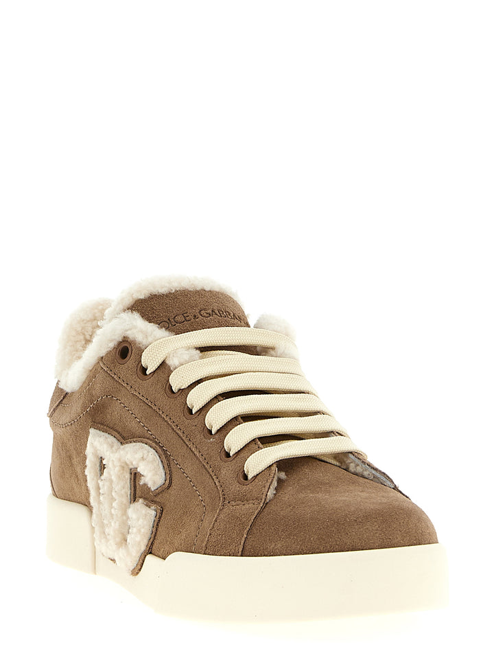 Dolce & Gabbana Brown Lambskin Sneakers
