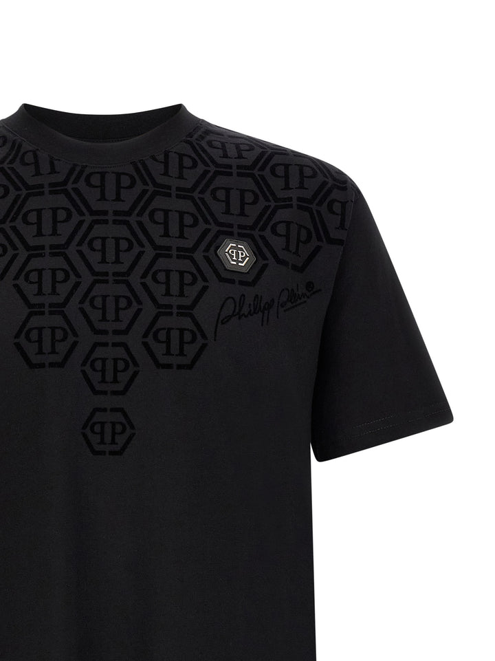 Philipp Plein Black Cotton T-Shirt