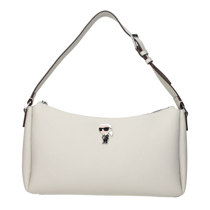 Karl Lagerfeld Gray Leather Shoulder Bag