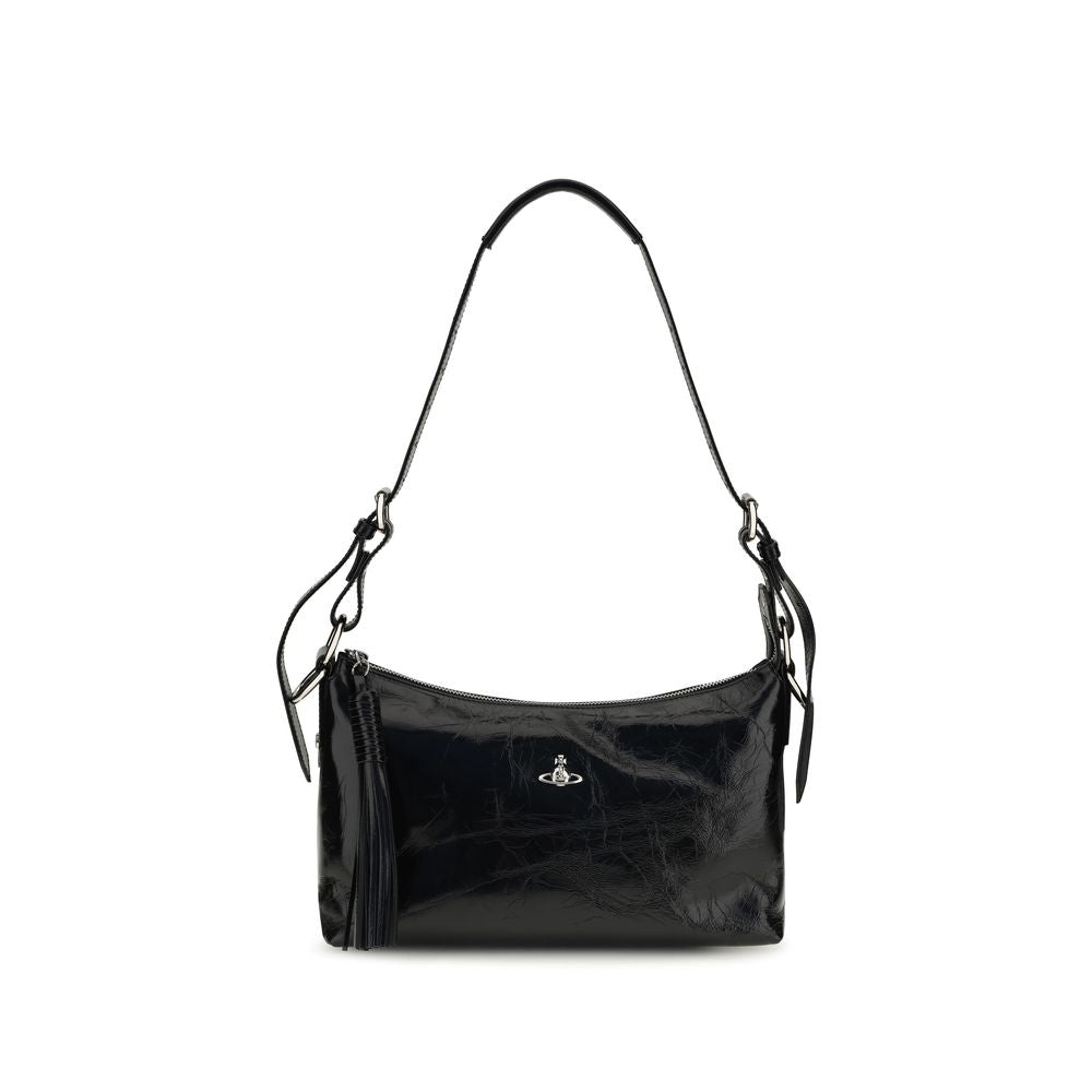 Vivienne Westwood Black Calf Leather Bos Taurus Shoulder Bag