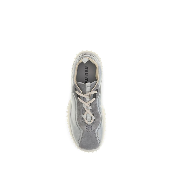 Miu Miu Gray Recycled Polyamide Chunky Sneakers