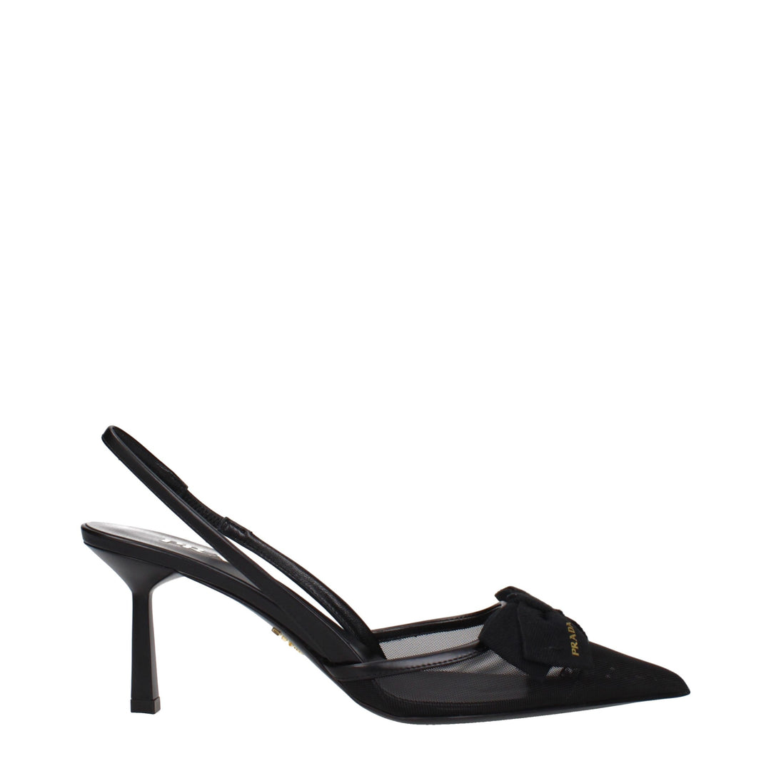 Prada Black Fibres High Heel Pumps