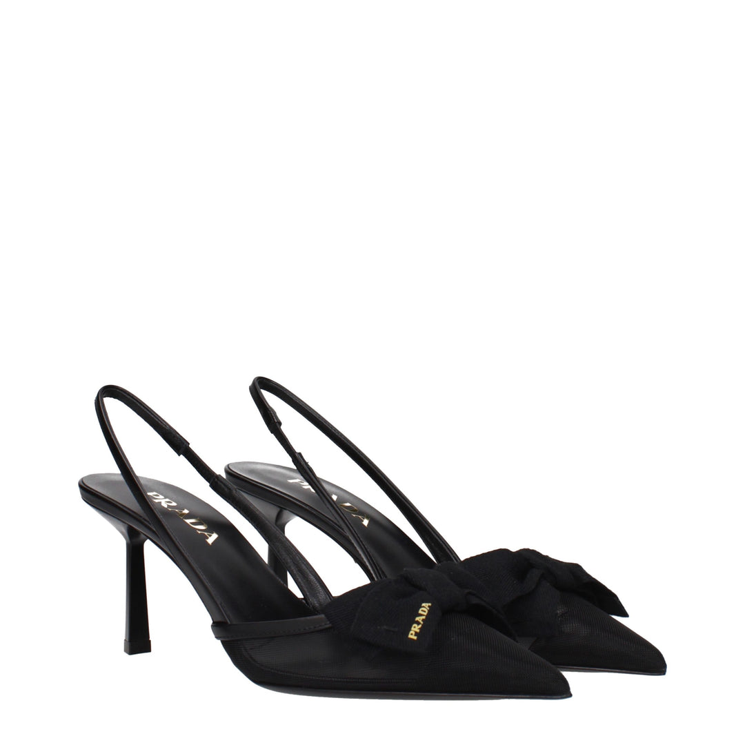 Prada Black Fibres High Heel Pumps