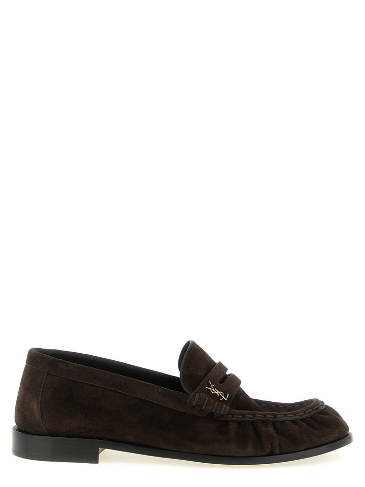 Saint Laurent Brown Calfskin Slip-On Loafers