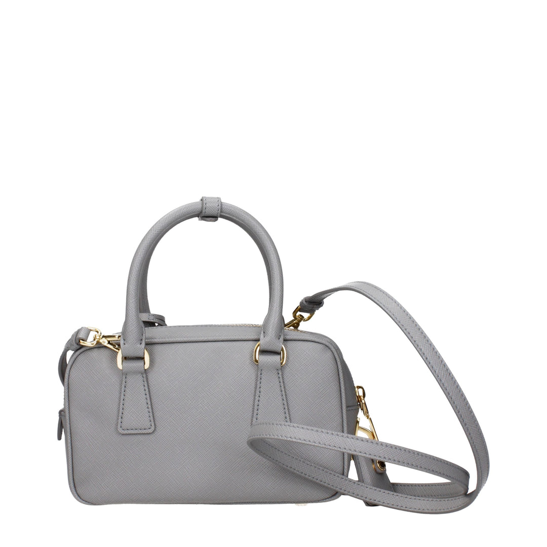 Prada Gray Leather Handbag