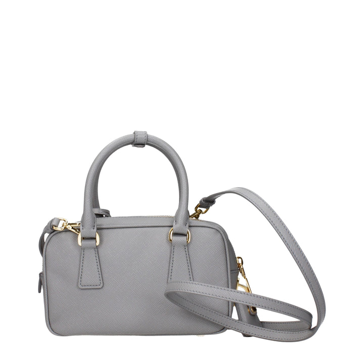 Prada Gray Leather Handbag