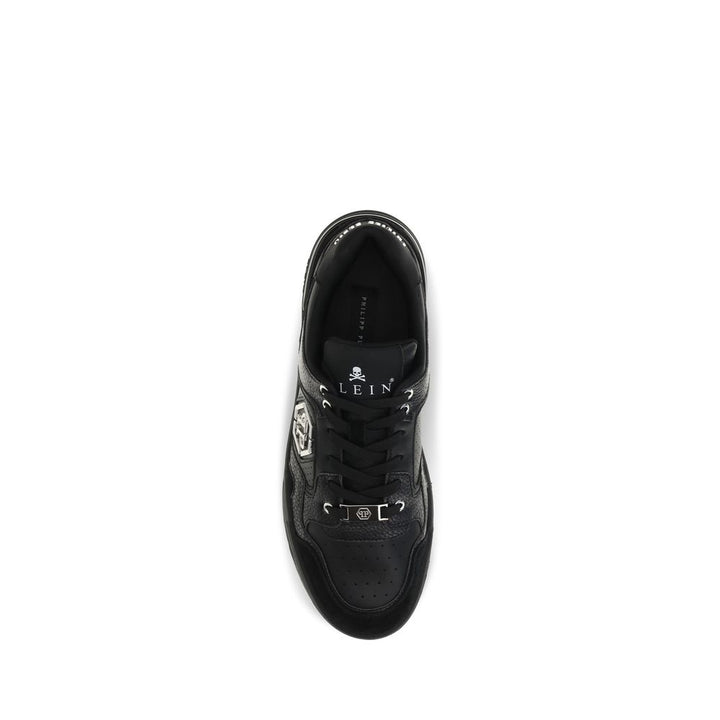 Philipp Plein Black Polyester Low Top Sneakers