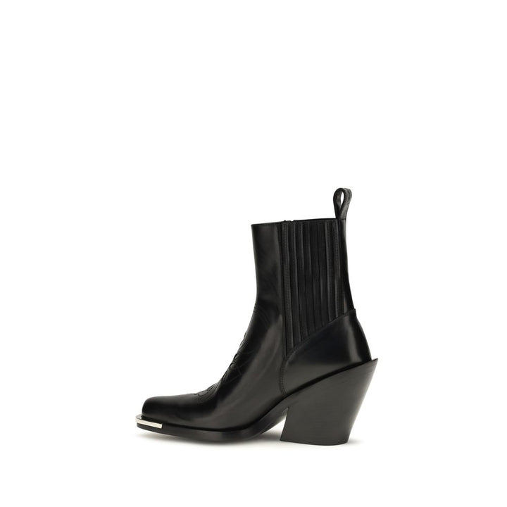 Rabanne Black Calf Leather Bos Taurus Ankle Boots