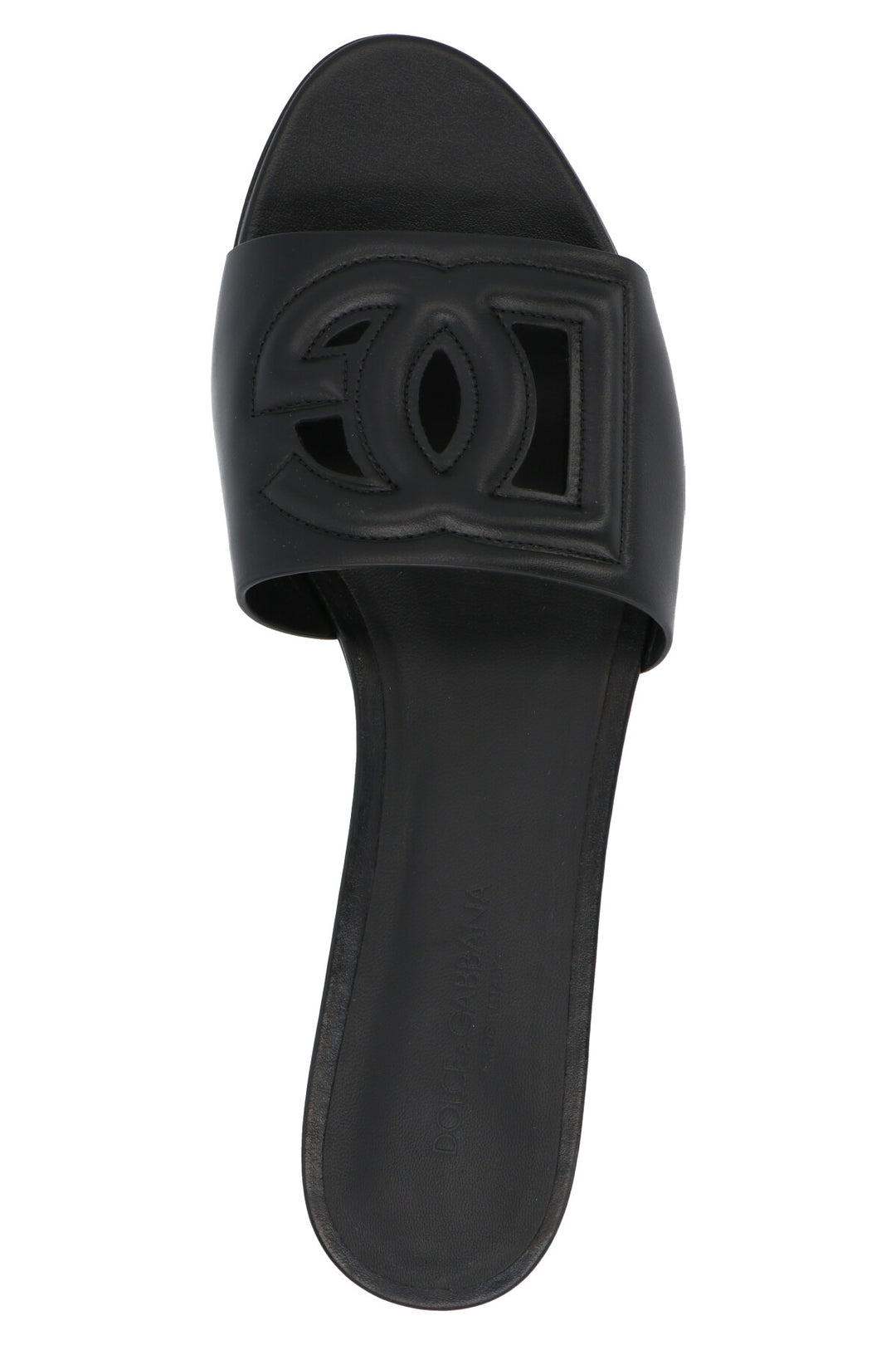 Dolce & Gabbana Black Calfskin Slides
