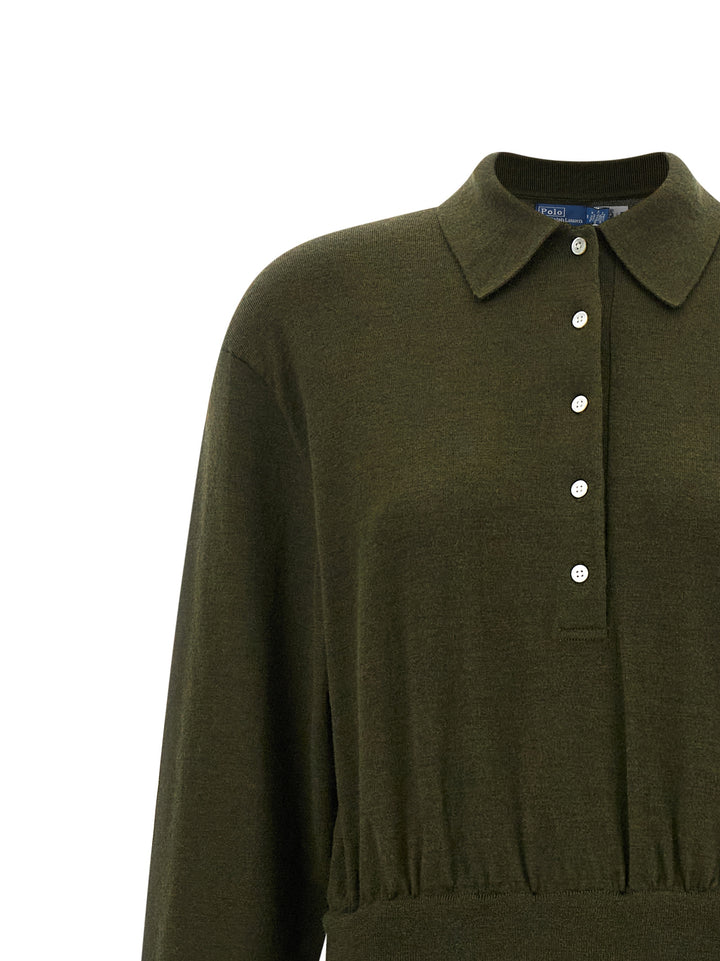 Polo Ralph Lauren Bicolor Wool Long Dress