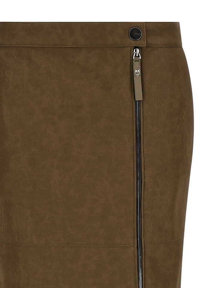 PINKO Brown Viscose Midi Skirt