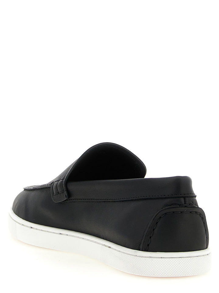 Christian Louboutin Black Calfskin Slip-On Loafers