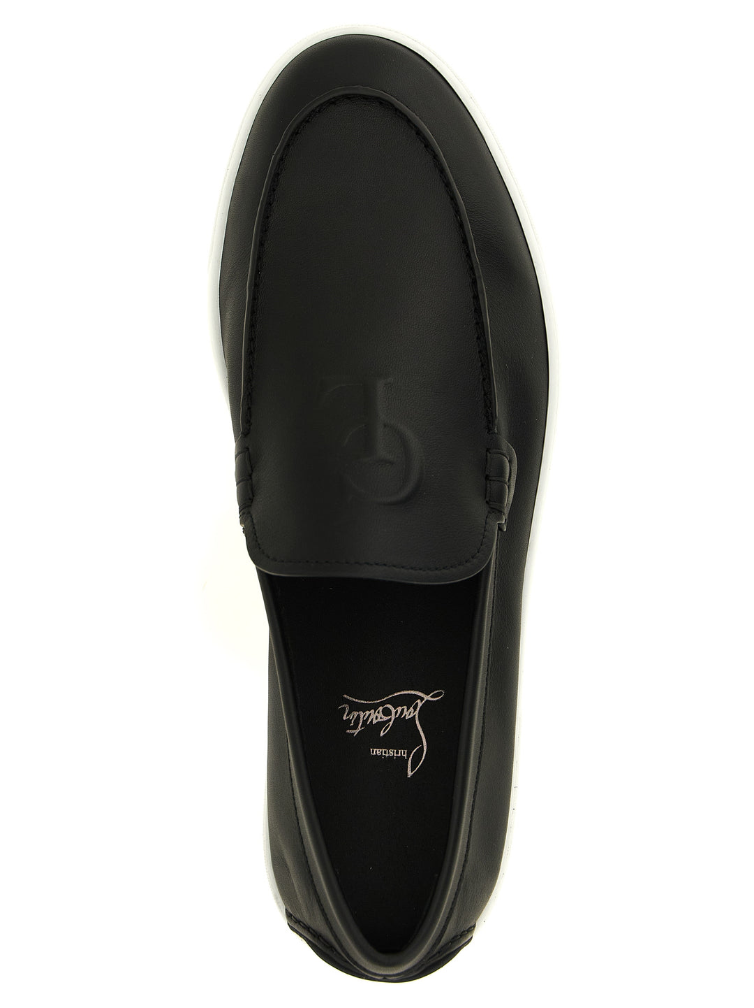 Christian Louboutin Black Calfskin Slip-On Loafers
