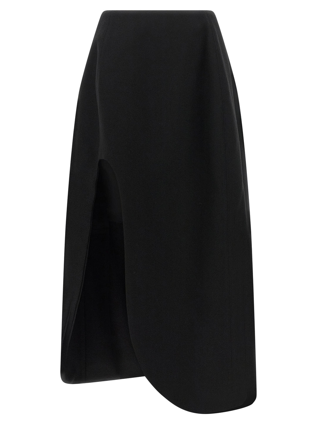Jil Sander Black Virgin Wool Midi Skirt