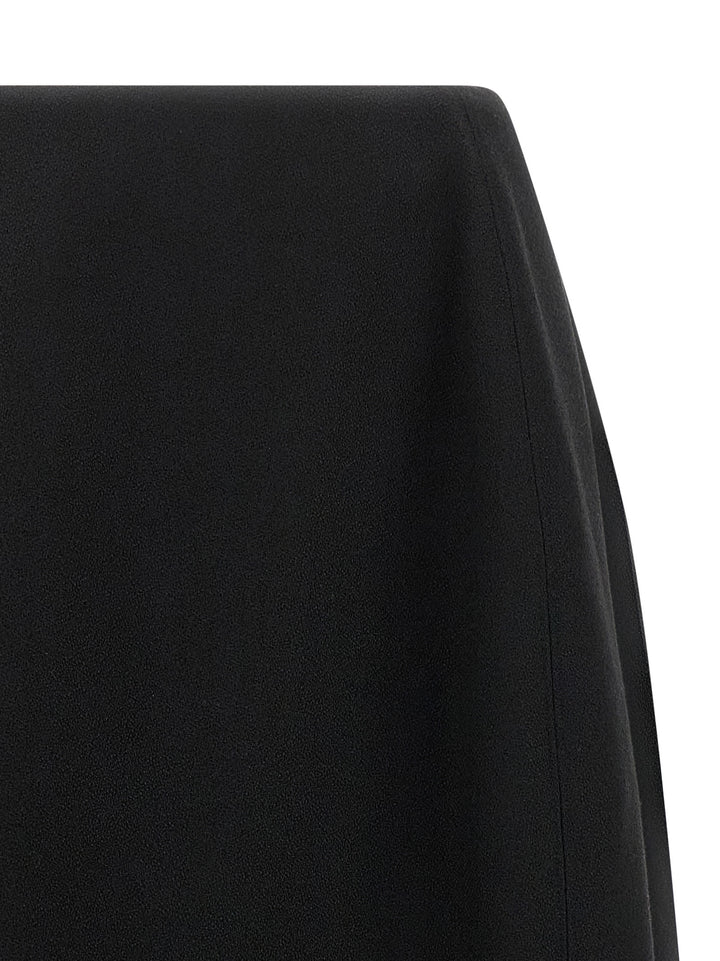 Jil Sander Black Virgin Wool Midi Skirt