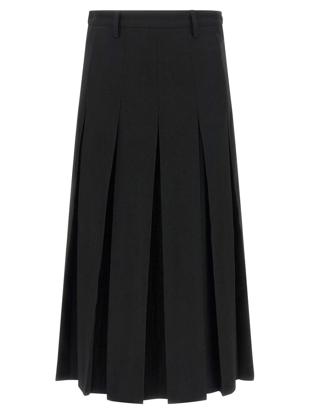 MM6 Maison Margiela Black Polyester Midi Skirt