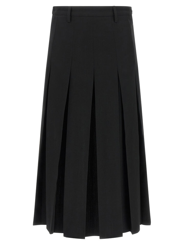 MM6 Maison Margiela Black Polyester Midi Skirt