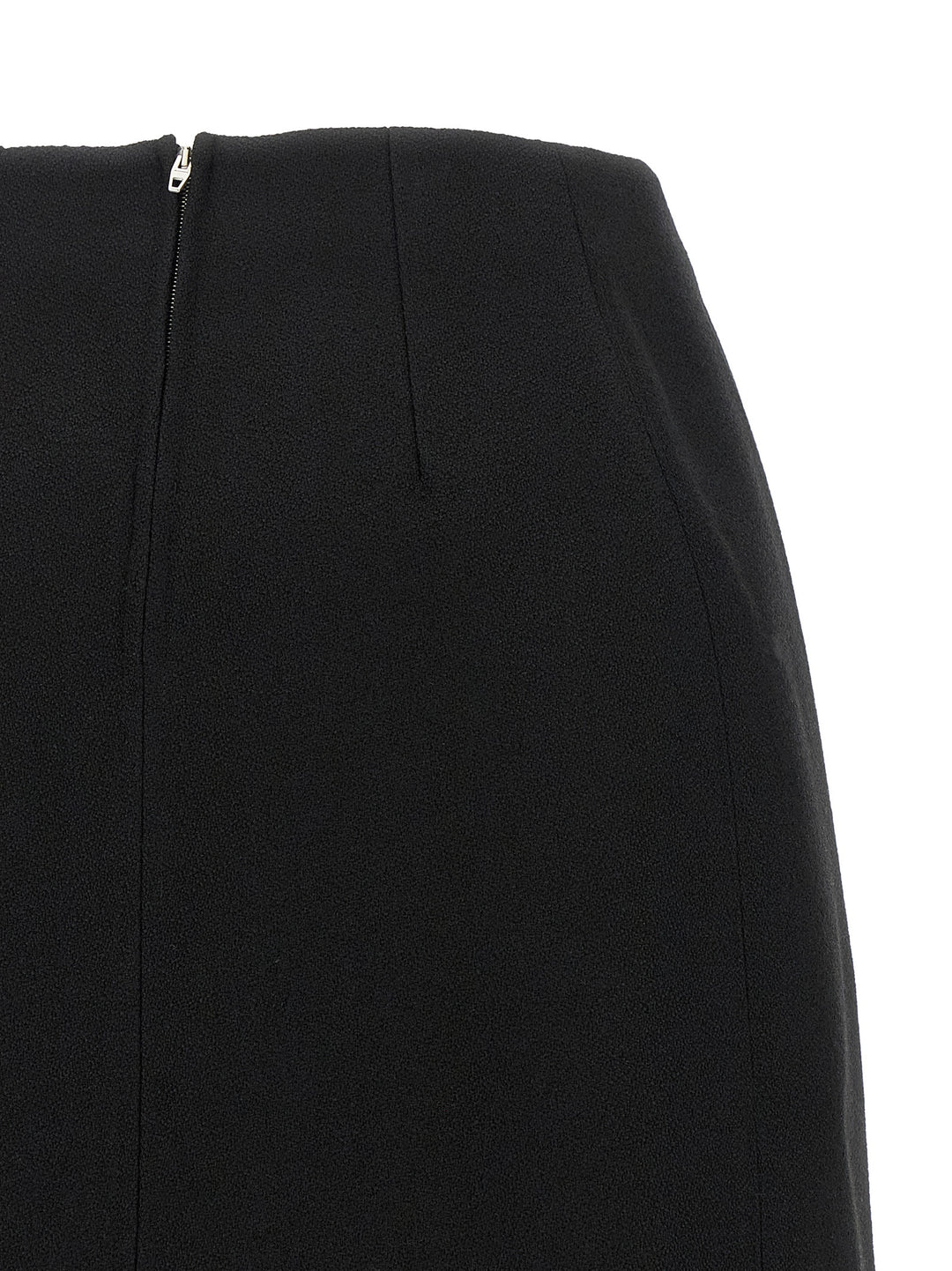 Jil Sander Black Virgin Wool Midi Skirt