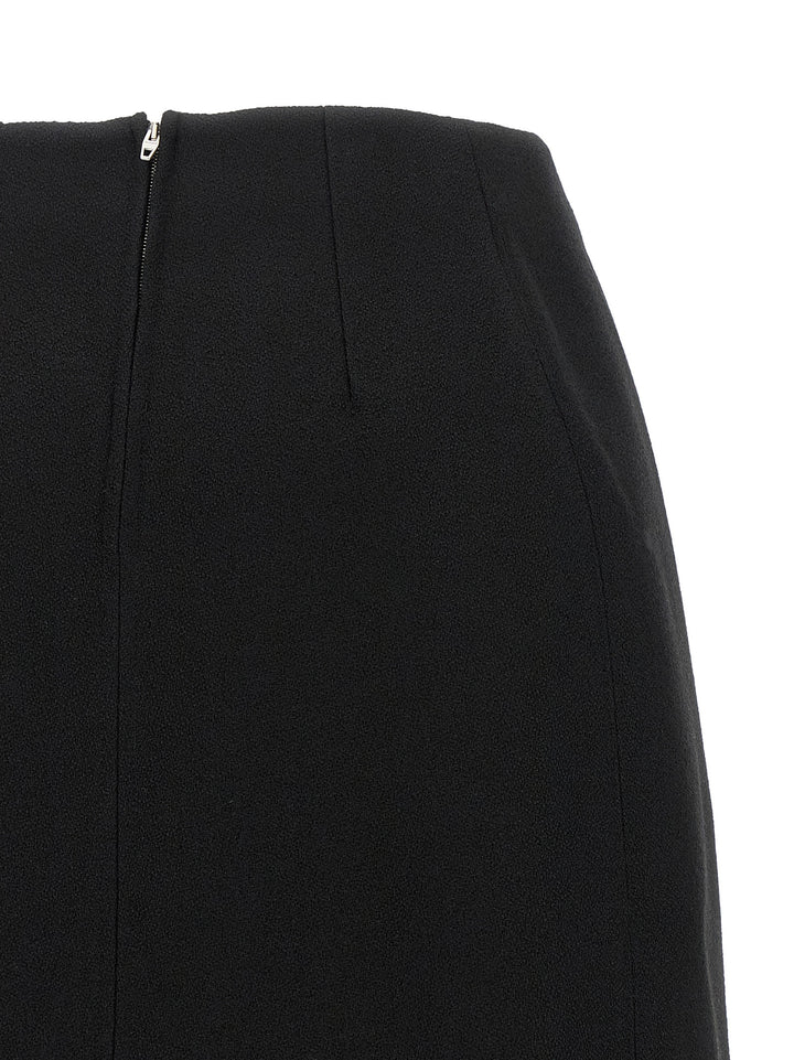 Jil Sander Black Virgin Wool Midi Skirt
