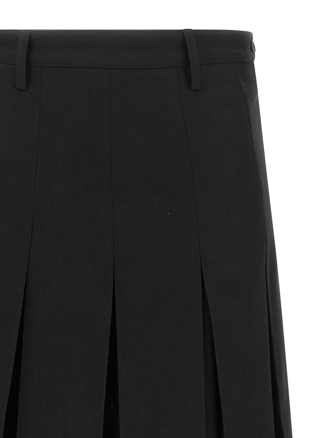 MM6 Maison Margiela Black Polyester Midi Skirt