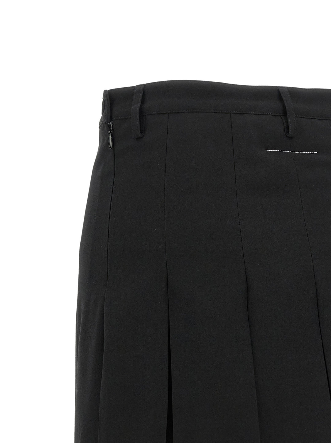 MM6 Maison Margiela Black Polyester Midi Skirt
