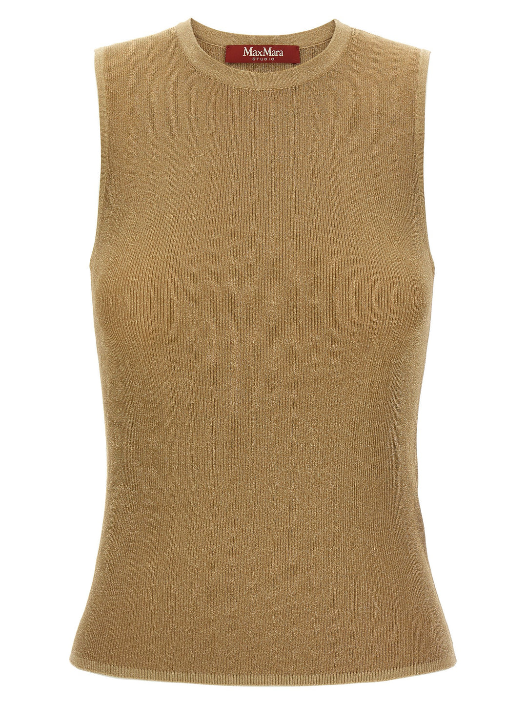 Max Mara Gold Polyamide Sleeveles T-Shirt