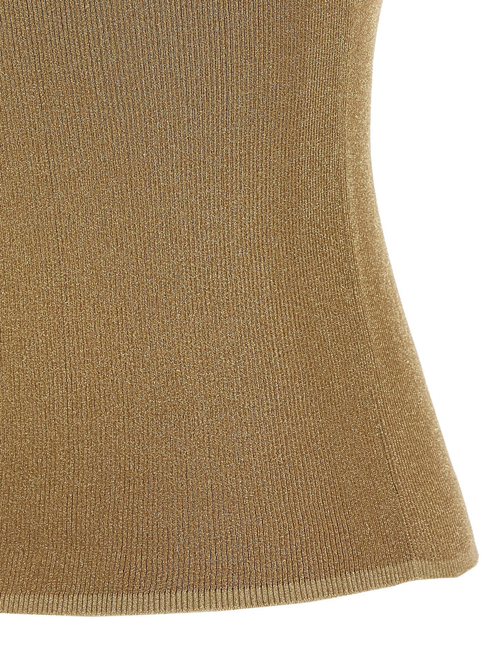 Max Mara Gold Polyamide Sleeveles T-Shirt